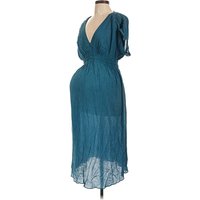 Hatch Cocktail Dress - Wrap: Teal Dresses - Used - Size Large Maternity