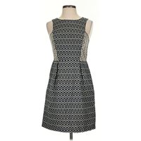 Ann Taylor LOFT Cocktail Dress - A-Line: Gray Tweed Pattern Dresses - Used - Size