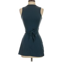 Cocktail Dress - Wrap: Teal Solid Pattern Dresses - Used - Size X