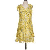 Tommy Hilfiger Cocktail Dress - Wrap: Yellow Paisley Pattern Dresses - Used - Size