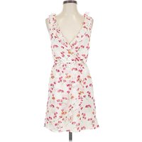 Charlotte Russe Casual Dress - Wrap: White Floral Pattern Dresses - Used