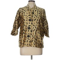 Caroline Rose Jacket: Gold Animal Print Pattern Jackets & Outerwear