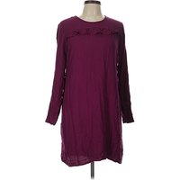 Old Navy Casual Dress - Shift: Burgundy Solid Pattern Dresses - Used