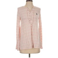 U.S. Polo Assn. Long Sleeve Top Pink Plunge Neckline Tops - Used