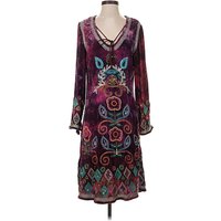 Double D Ranch Cocktail Dress: Purple Paisley Pattern Dresses - Used - Size X