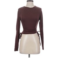 Popular 21 Long Sleeve Top Brown Keyhole Neckline Tops - Used