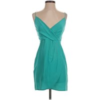 Lavender Brown Cocktail Dress - Wrap: Teal Solid Pattern Dresses - Used - Size X