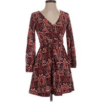 Maeve by Anthropologie Casual Dress - Wrap: Burgundy Paisley Pattern Dresses - Used - Size 2X