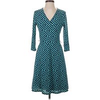 41Hawthorn Casual Dress - Wrap: Teal Argyle Pattern Dresses - Used