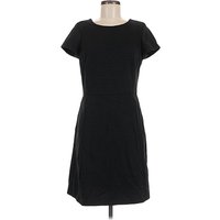 White House Black Market Casual Dress - Shift: Black Solid Pattern Dresses - Used - Size