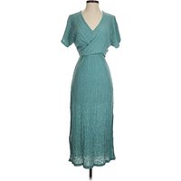 FLORET STUDIOS Cocktail Dress - Wrap: Teal Dresses - Used