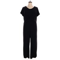 Long Tall Sally Jumpsuit: Black Solid Pattern Jumpsuits - Size