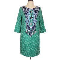 Boden Casual Dress - Shift: Green Paisley Pattern Dresses - Used - Size