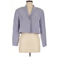 Due Per Due Silk Blazer Jacket: Purple Jackets & Outerwear - Size