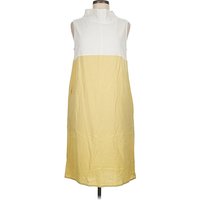 Misslook Casual Dress - Shift: Yellow Color Block Pattern Dresses - Used