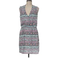 Tori Richard Casual Dress - Wrap: Teal Print Pattern Dresses - Used - Size