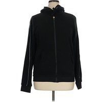 Zip Up Hoodie: Black Tops - Size X