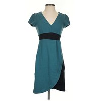 Maeve Casual Dress - Wrap: Teal Color Block Pattern Dresses - Used - Size X
