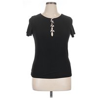 Orange Kiss Short Sleeve Top Black Keyhole Neckline Tops - Used - Size 1X