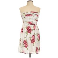 Poetry Cocktail Dress: White Floral Pattern Dresses - Used