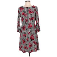 Tommy Hilfiger Casual Dress: Gray Houndstooth Pattern Dresses - Used - Size