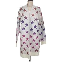 Entro Cardigan Sweater: Purple Stars Pattern Sweaters & Sweatshirts