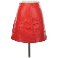 French Connection Faux Leather Skirt: Red Bottoms - Size