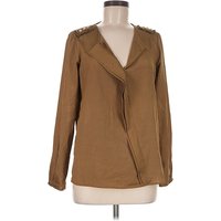 Bisou Bisou Long Sleeve Blouse: Brown Tops