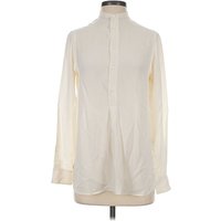 Polo by Ralph Lauren Long Sleeve Silk Top Ivory High Neck Tops - Used - Size