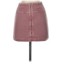We the Free Faux Leather Skirt: Burgundy Solid Pattern Bottoms - Size