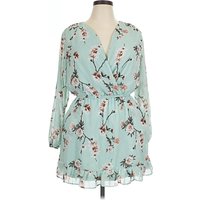 J for Justify Casual Dress - Wrap: Teal Floral Pattern Dresses - Used - Size X
