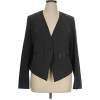 Lane Bryant Blazer Jacket: Gray Jackets & Outerwear - Size 16 Plus
