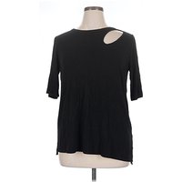 Kim & Cami 3/4 Sleeve Top Black Keyhole Neckline Tops - Used - Size 1X