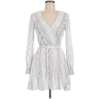 GB Cocktail Dress - Wrap: Silver Paisley Pattern Dresses - Used