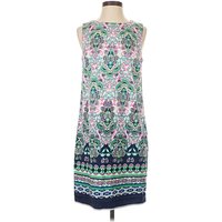 Artisan NY Casual Dress - Shift: Green Paisley Pattern Dresses - Used - Size