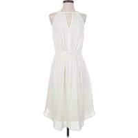 Banana Republic Cocktail Dress - A-Line: Ivory Solid Pattern Dresses - New - Size 2 Tall