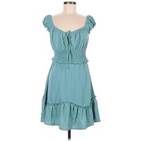 Casual Dress: Teal Dresses - Used