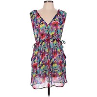 Miken Swim Cocktail Dress: Purple Tropical Pattern Dresses - Used
