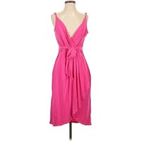 White House Black Market Cocktail Dress - Wrap: Pink Dresses - Used - Size
