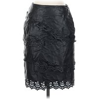 White House Black Market Faux Leather Skirt: Black Bottoms - Size