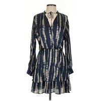 MNG Casual Dress - Popover: Blue Tie-dye Pattern Dresses - Used - Size