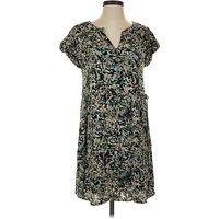 Ann Taylor LOFT Casual Dress - Wrap: Teal Paisley Pattern Dresses - Used - Size X