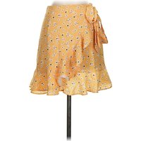 Princess Polly Casual Skirt: Yellow Paisley Pattern Bottoms - Size