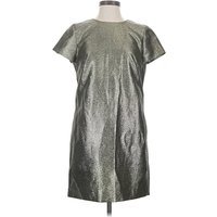 Madewell Cocktail Dress - Shift: Gold Metallic Pattern Dresses - Used - Size