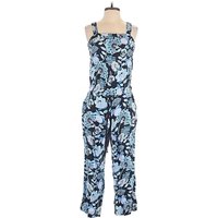 Ann Taylor LOFT Jumpsuit: Blue Paisley Pattern Jumpsuits - Size 6 Petite