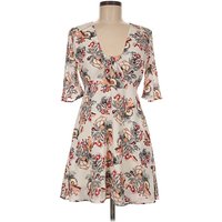 Love, Fire Casual Dress - Wrap: Ivory Print Pattern Dresses - Used