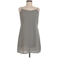 White House Black Market Casual Dress - Slip dress: Gray Solid Pattern Dresses - Used - Size