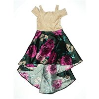 Speechless Dress - High Low: Gold Floral Pattern Skirts & Dresses - Used - Size