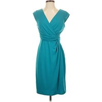 Ann Taylor Cocktail Dress - Wrap: Teal Dresses - New - Size