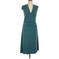 Laundry by Shelli Segal Cocktail Dress - Wrap: Teal Solid Pattern Dresses - Used - Size